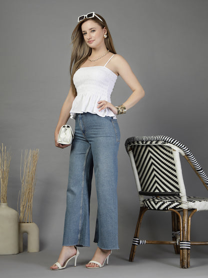 Cotton knit strappy top -JEFF COOPER