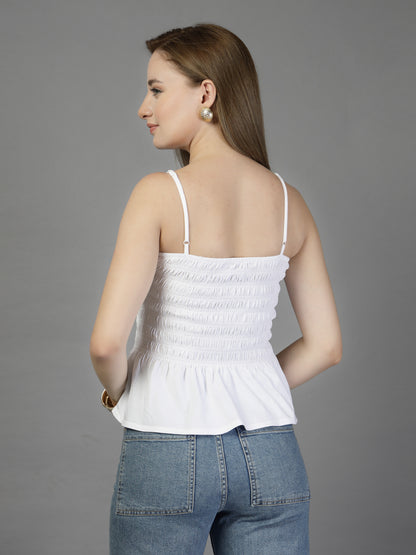 Cotton knit strappy top -JEFF COOPER