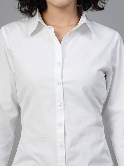 White fine cotton shirt dress -JEFF COOPER