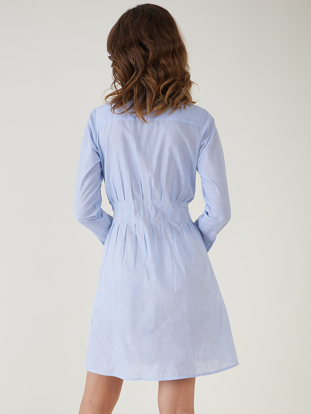 Blue oxford shirt dress-JEFF COOPER