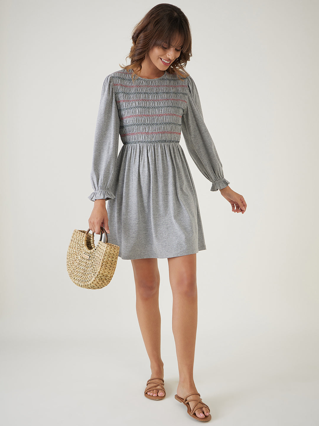 Smocked Short Dress-JEFF COOPER