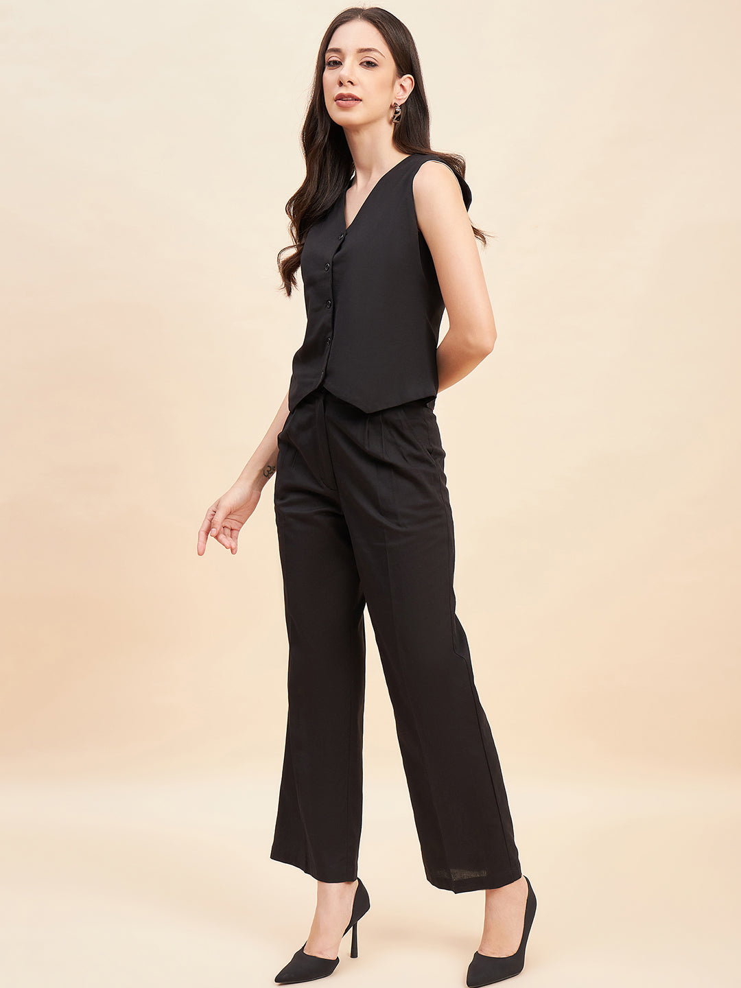 Waistcoat With Pleated Trouser-JEFF COOPER