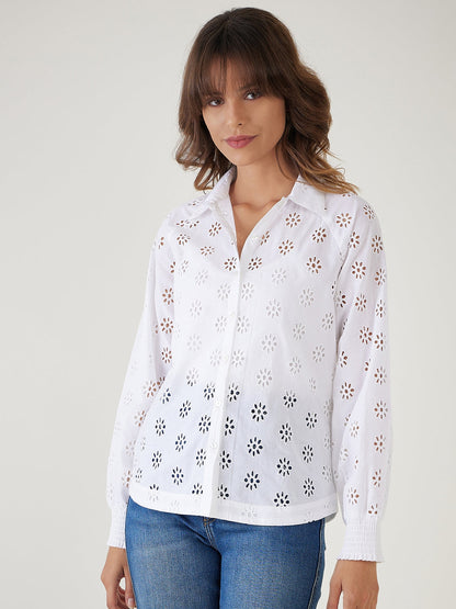 Cut-out embroidery shirt -JEFF COOPER