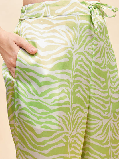 Lime Satin Shirt With Trouser-JEFF COOPER